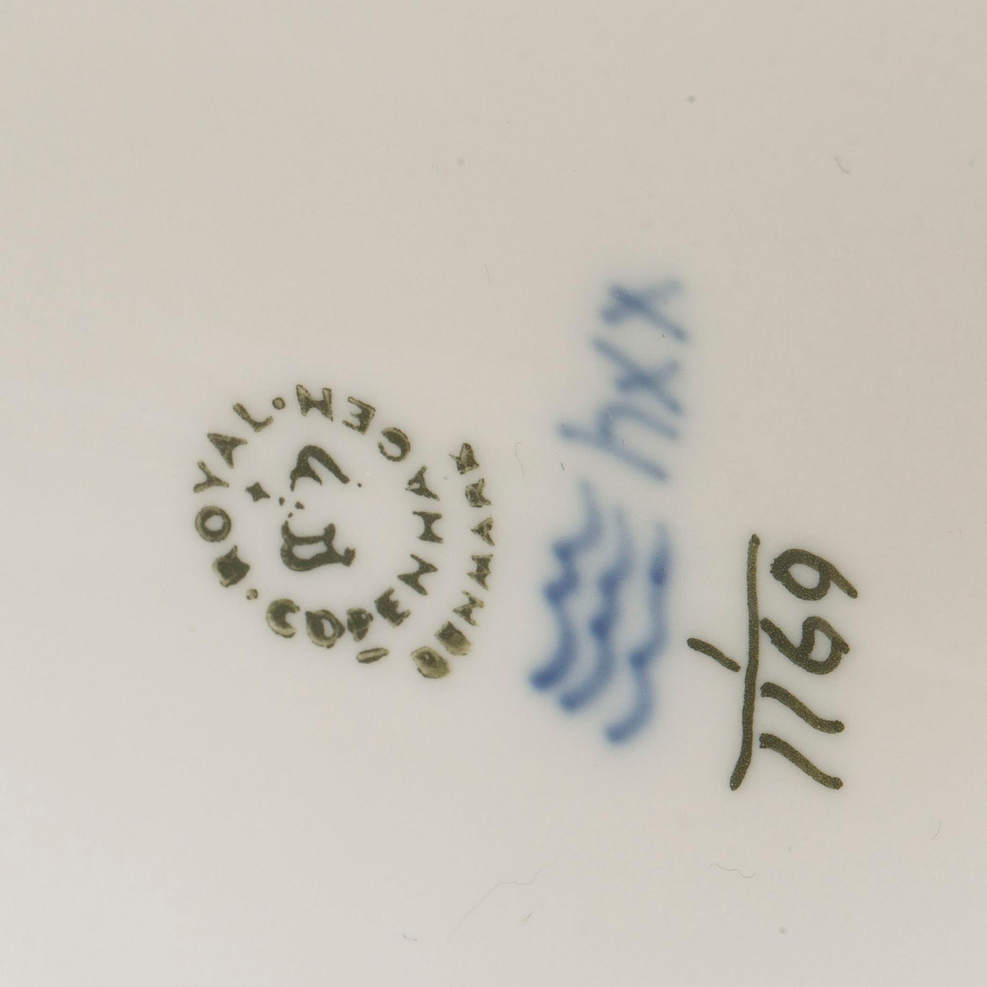 LJUSSTAKE, porslin, "Musselmalet", Royal Copenhagen,