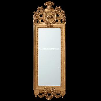 71. A Gustavian late 18th century mirror.