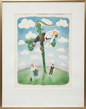 STEFAN IGELSTRÖM, 2 st, seriegrafi samt litografi, sign, dat -82, provtryck respektive dat -85 o numr H.C.