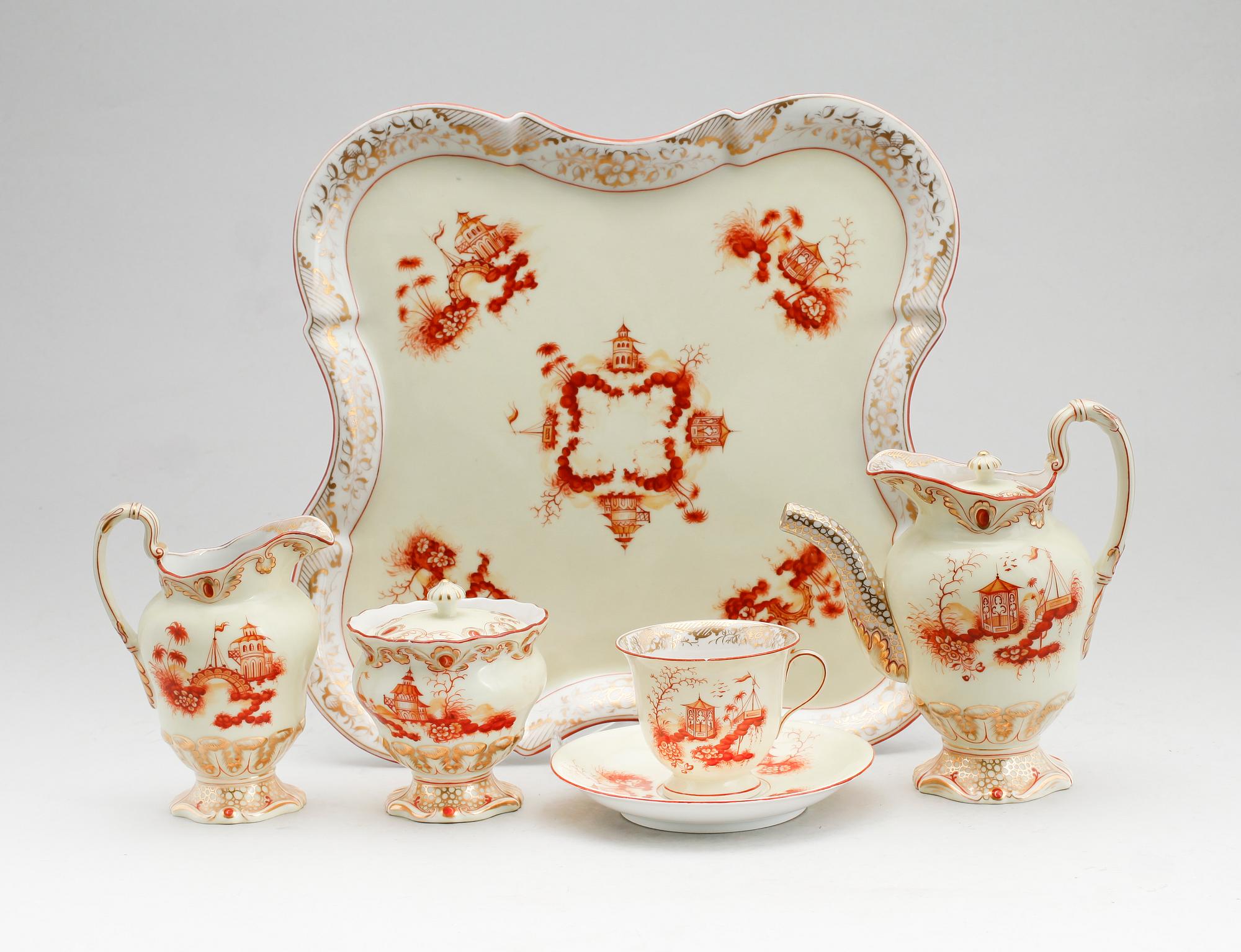 TÊTE-À-TÊTE, porslin, 5 del, porslin, Tyskland, sekelskiftet 1900.