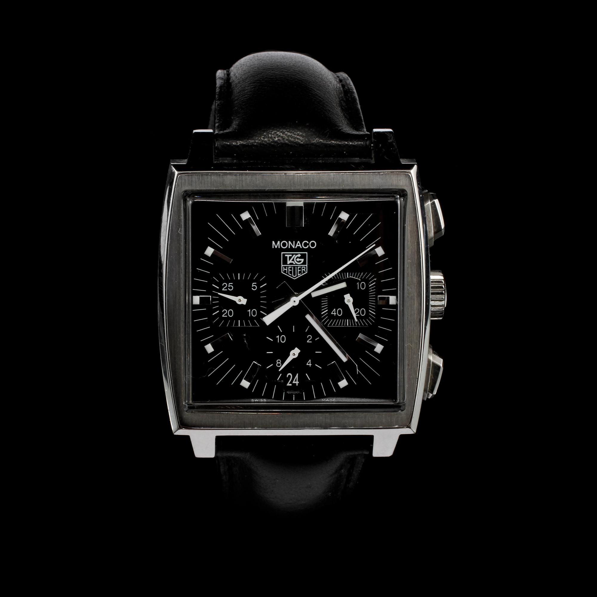 ARMBANDSUR, herr, stål, chronograph, "Monaco", Tag Heuer. 2004.