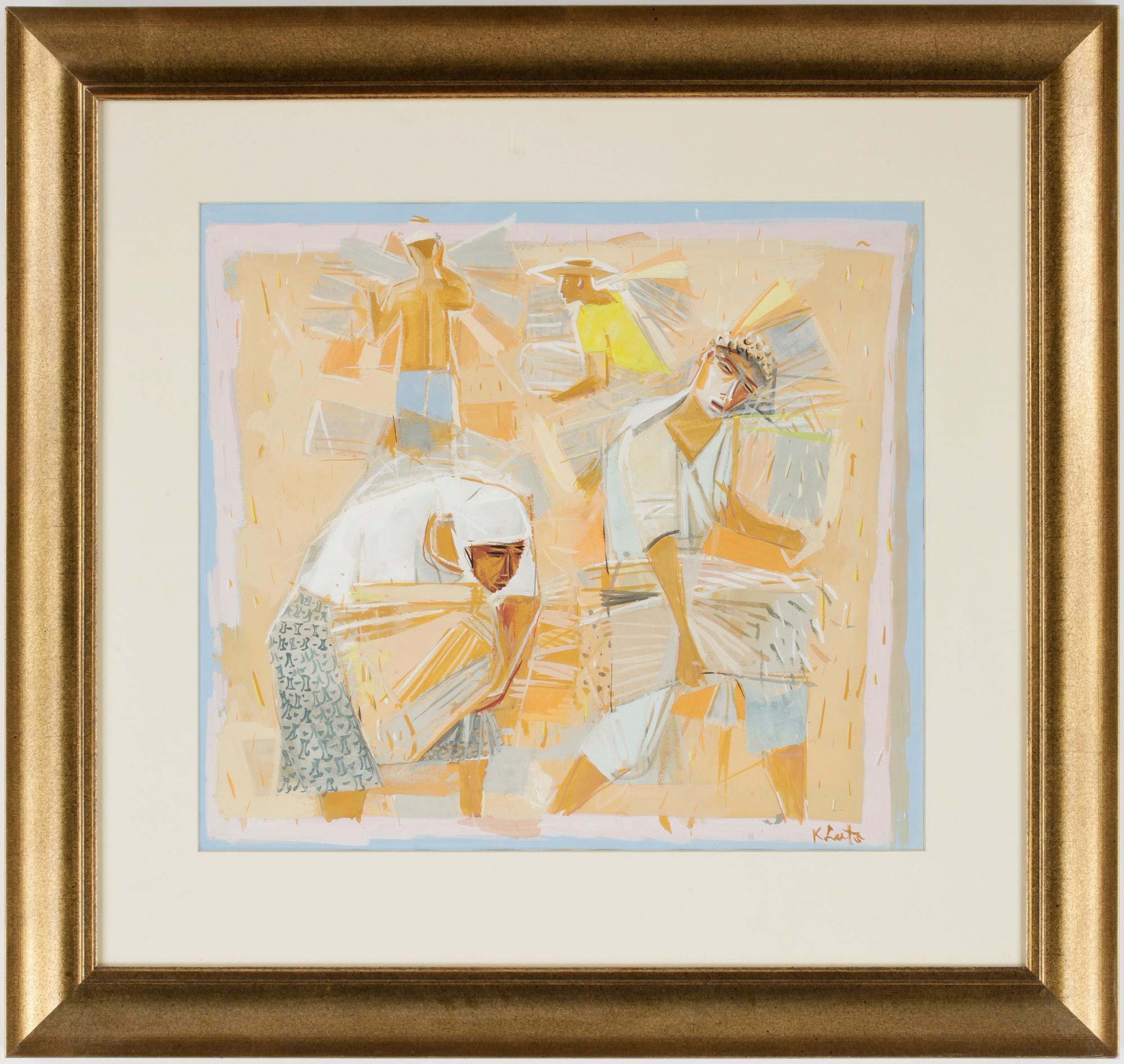 KARIN LUTS, gouache, sign.