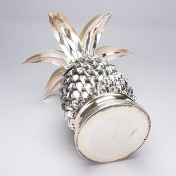 JÄÄPALA-ASTIA /SAMPPANJAJÄÄHDYTIN, hopeoitua metallia, Franco Lapini, Italia.