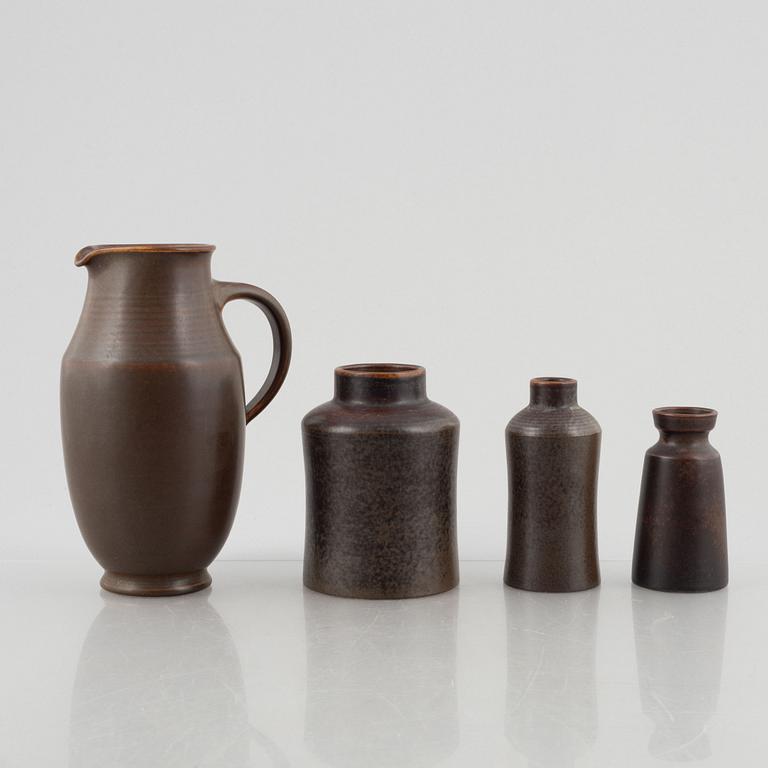 Erich & Ingrid Triller, four stoneware vases, Tobo.
