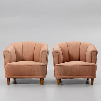 Fåtöljer, ett par, Swedish Modern, 1900-talets första hälft.