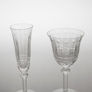 A glass tableware collection of 61 pcs, "Tommy" by Saint-Louis, France, late 20th century.
