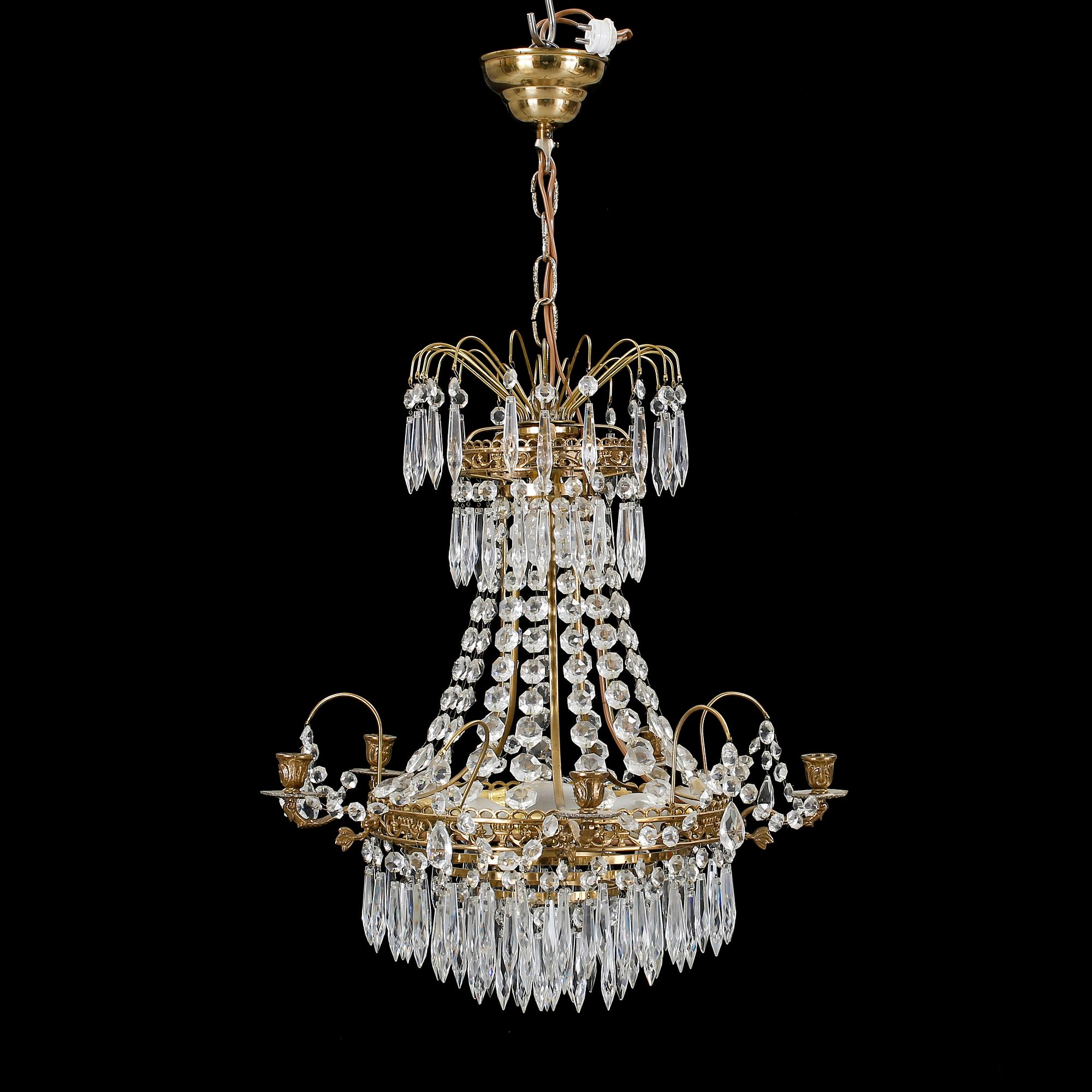 LJUSKRONA, empirestil, 1900-talets mitt. Höjd ca 75 cm.