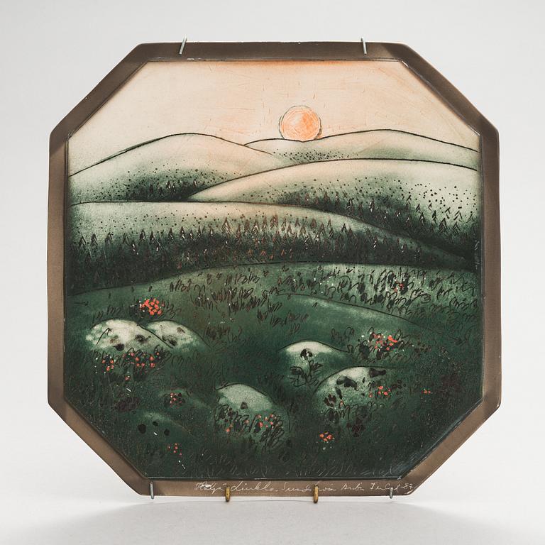 Heljä Liukko-Sundström, A ceramic painting signed Heljä Liukko-Sundström Arabia Finland -87.