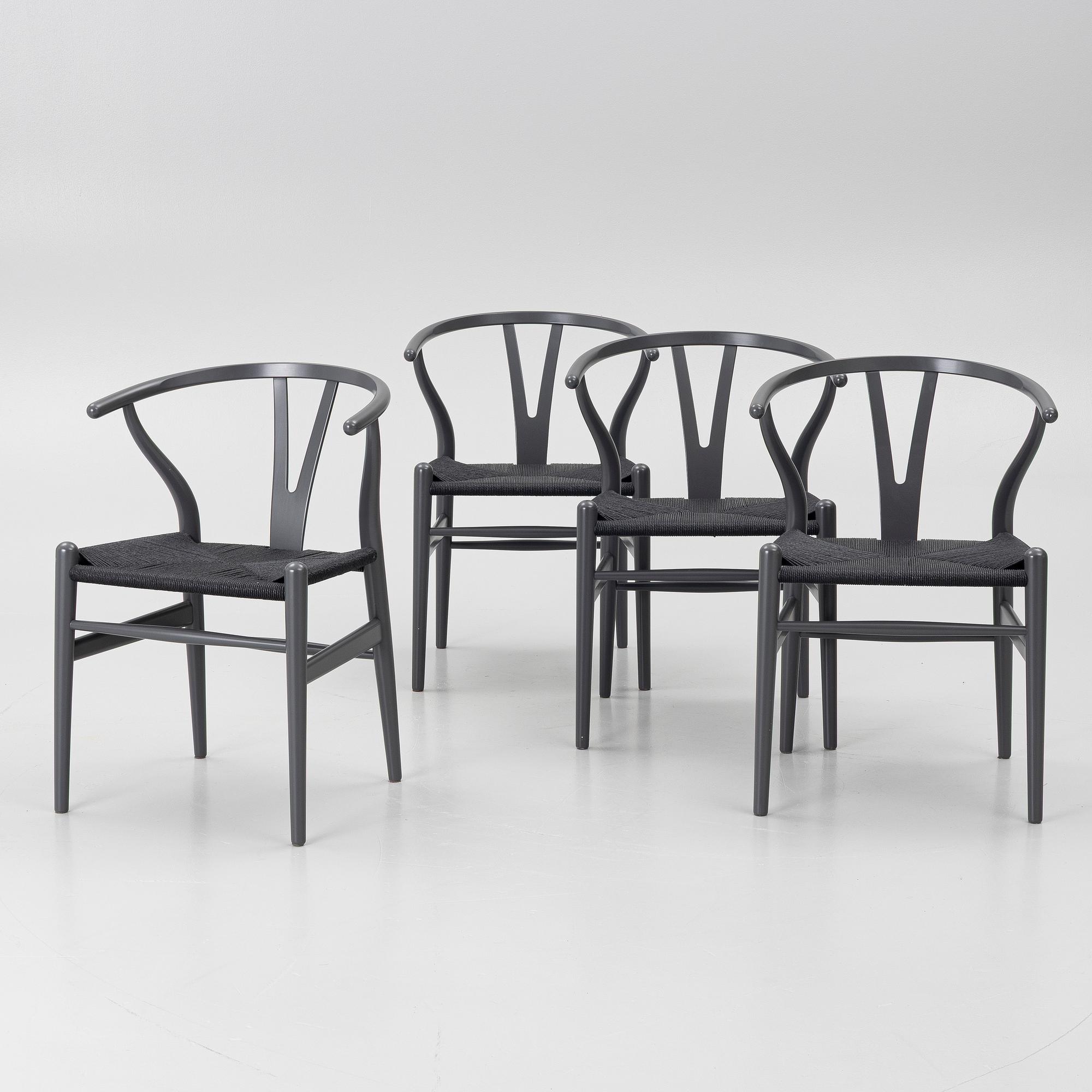 Hans J. Wegner, Chairs, 4, model CH 24 “Y Chair”, Carl Hansen & Søn, Denmark.