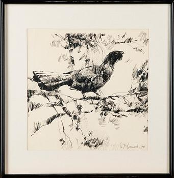 SEPPO POLAMERI, tussipiirros, signeerattu ja päivätty -70.