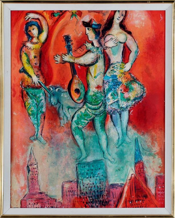 MARC CHAGALL, efter, färglitografisk affisch, 1967.