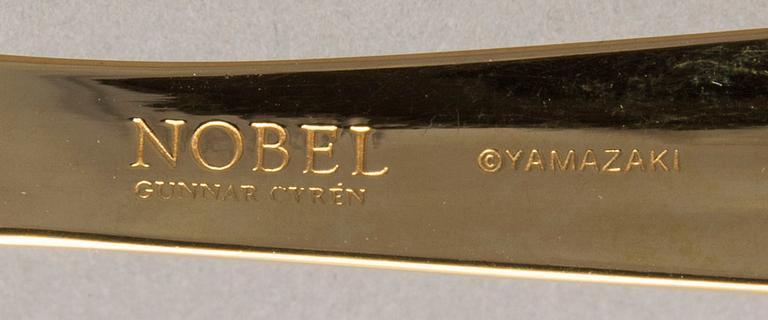 51 PIECES GUNNAR CYRÉN "NOBEL" CUTTLERY, gilt steel, by Yamazaki.