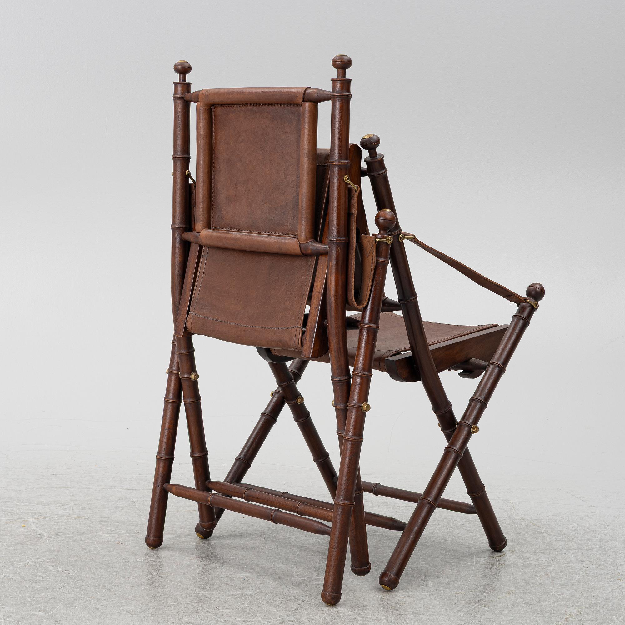 Safari chairs, a pair, 'Bolsena', Eichholtz, contemporary.
