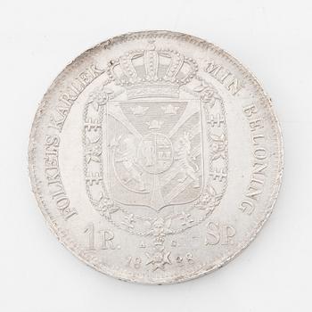 Karl XIV Johan, silvermynt, 1 riksdaler specie, 1838.