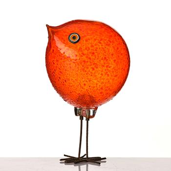 Alessandro Pianon, a "Pulcino" glass sculpture of a bird, Vistosi, Murano, Italy 1960's.