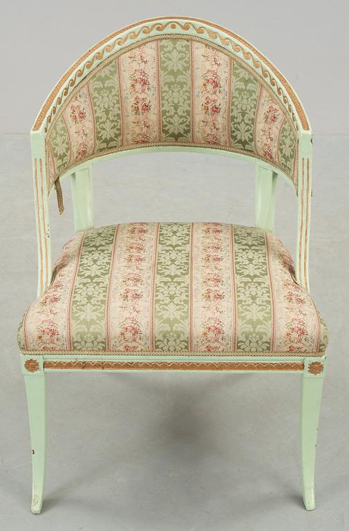 BALJFÅTÖLJ, sengustaviansk, omkr 1800.