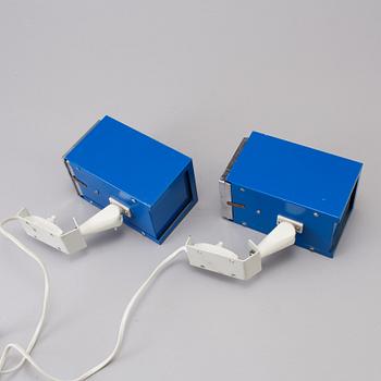 A pair of wall lamps "Elidus Kuben", by Hans Agne Jakobsson, second half of the 20th century.