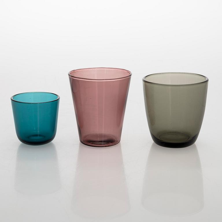 Karaff och dricksglas 12 st, Notsjö och Iittala 1900-talets mitt.