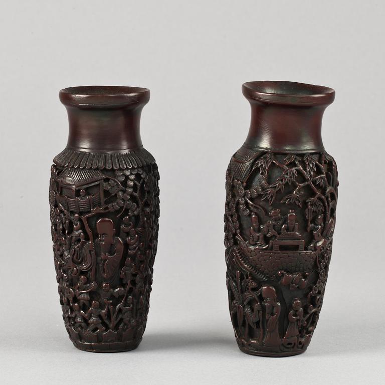 VASER, 2 st, hardwood, Kina 1900-tal.