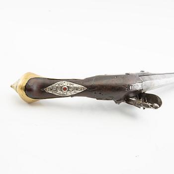 Flintlock pistol 18th century.