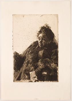 ANDERS ZORN, etching, 1891, signed with pencil.