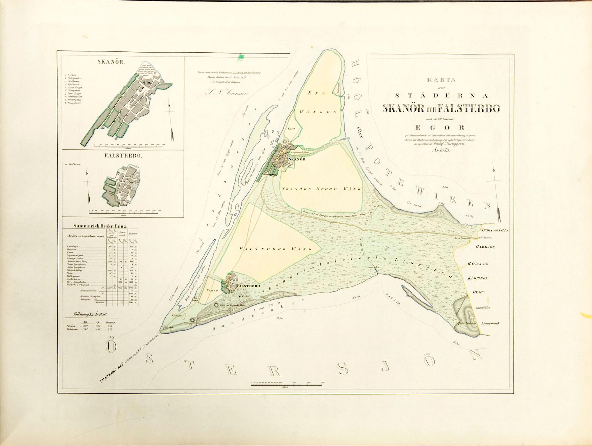 GUSTAF LJUNGGREN, Atlas öfver Sveriges städer..."  Högbergska Boktryckeriet, Stockholm 1862.