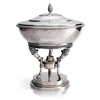 275. A Swedish Empire silver tureen on stand, mark of Adolf Zethelius, Stockholm 1828.