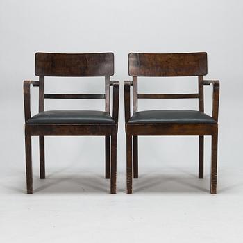 A pair of 1930's armchairs.