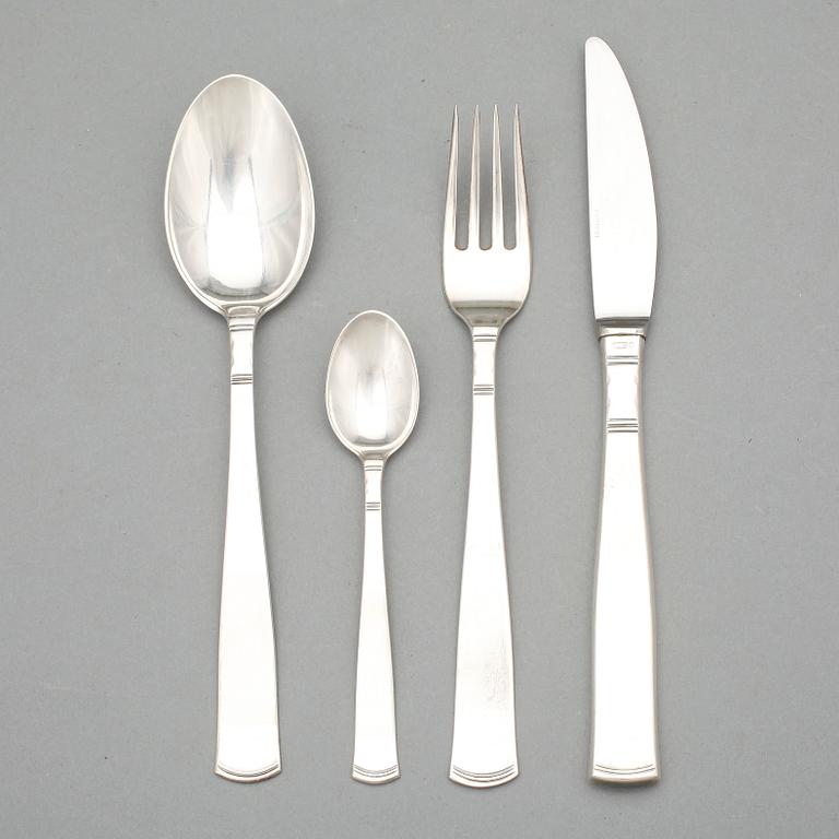 BESTICKSERVIS, 24 delar, silver, "Rosenholm", GAB, Stockholm 1960-70-talet. Tot ca 970 gram.