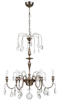 A Swedish silver plated chandelier, 1920's-30's.