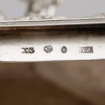 A Swedish 19th century silver sugar-casket, marks of Adolf Zethelius, Stockholm 1828.