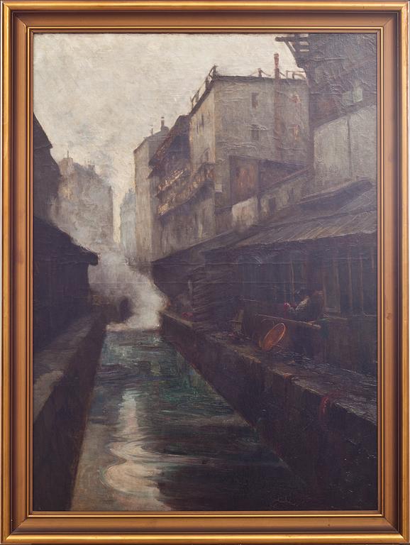 GERMAIN BONNETON, olja på duk. Signerad.