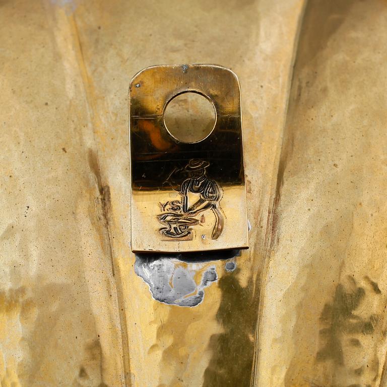 VÄGGLAMPETTER, 2 par, mässing, märkta YS och Arvika, 1900-talets mitt.