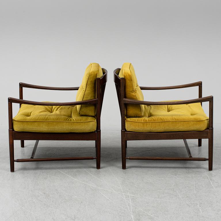 A 1960's pair of 'Bristol' easy chairs by Pethrus Lindlöf.