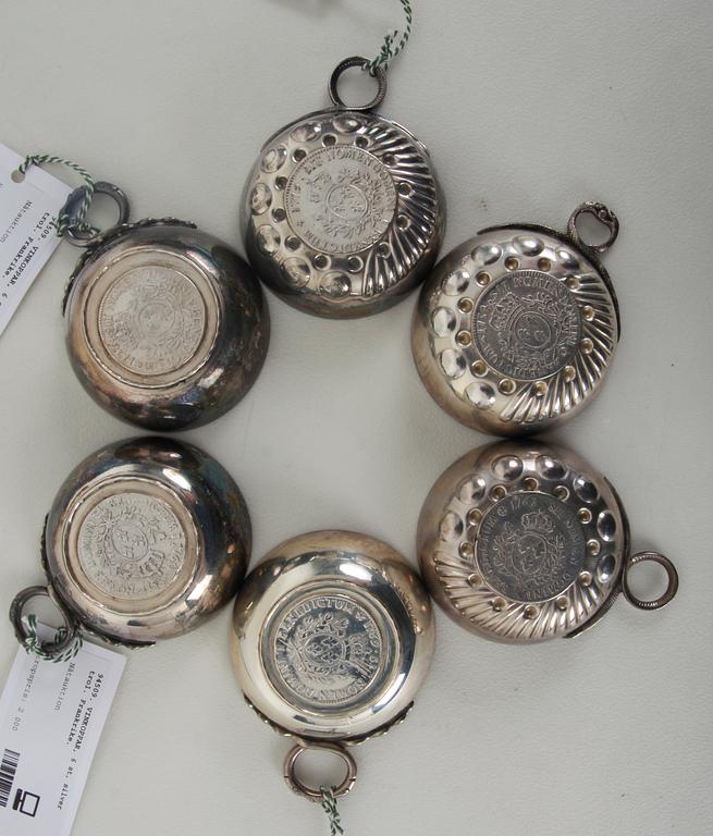 VINKOPPAR, 6 st, silver trol. Frankrike.