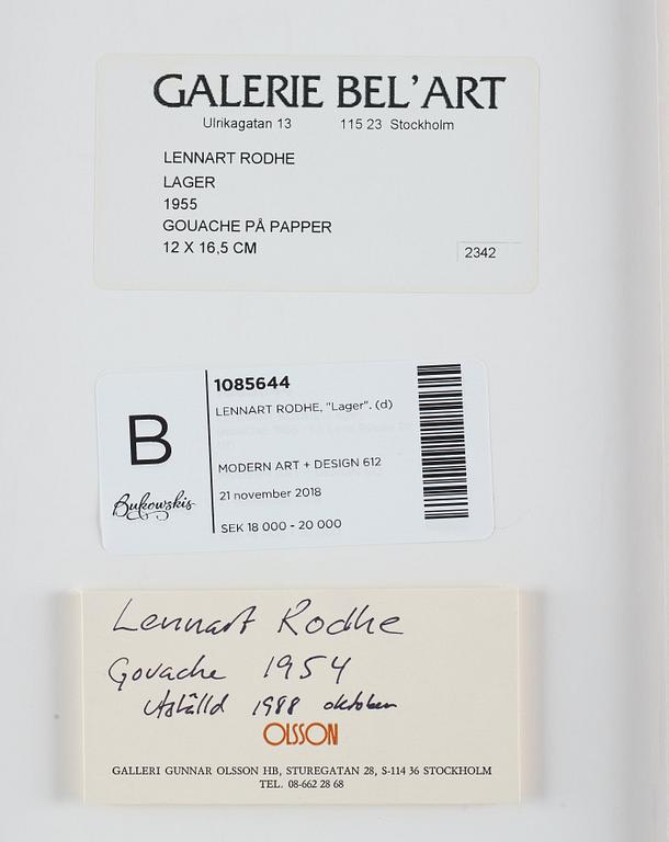 Lennart Rodhe, "Lager".