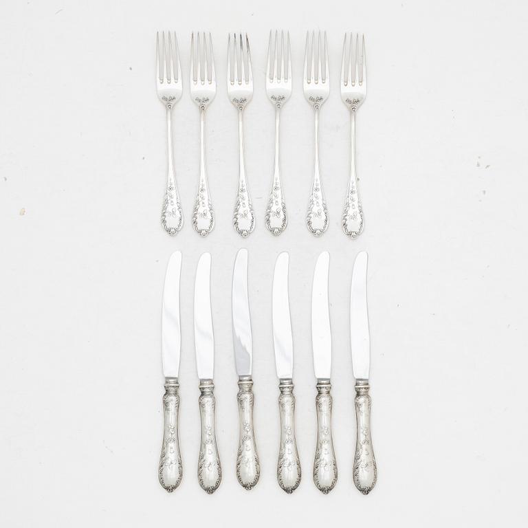 W.A. Bolin, Silver cutlery, 12 pieces, "Model C", Stockholm 1975.