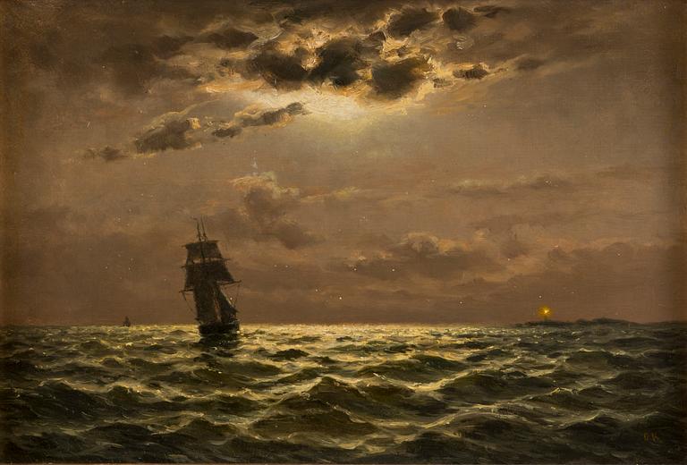 OSCAR KLEINEH, SHIP AT TWILIGHT.