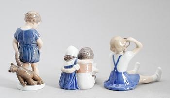 FIGURER, 3 st, porslin, Royal Copenhagen samt Bing & Gröndahl.