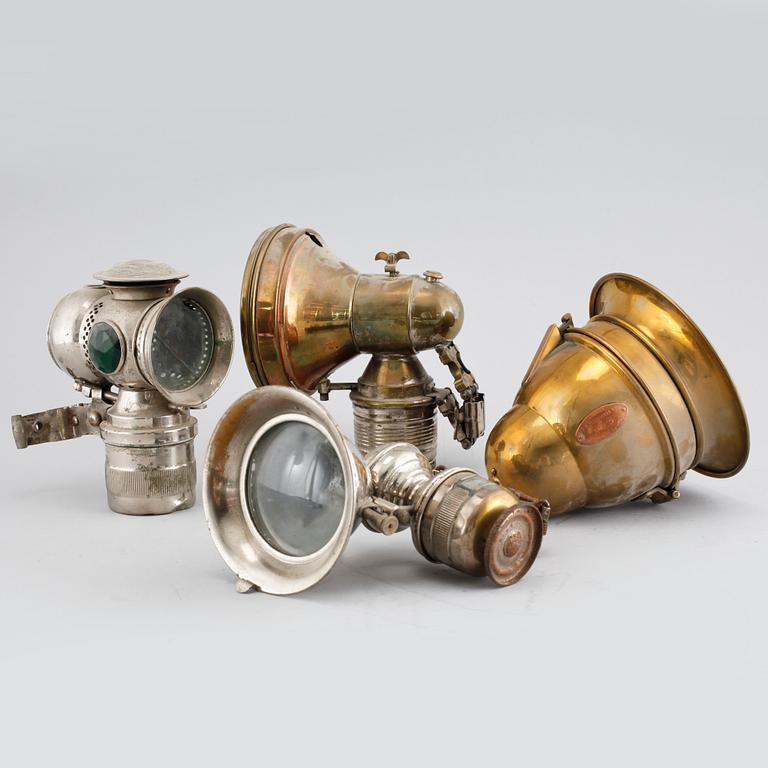 Four lamps, made in the early 20th century.