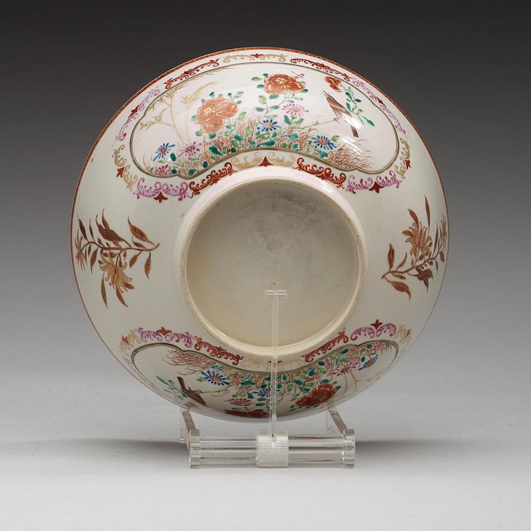 A famille rose 'European Subject' punch bowl, Qing dynasty, Qianlong (1736- 1795).