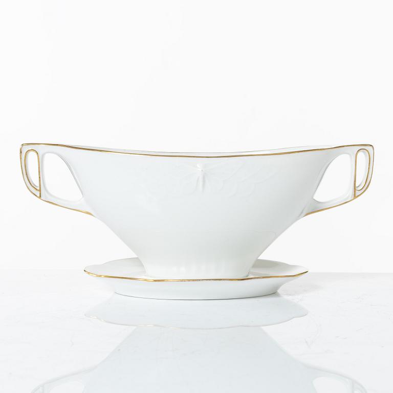 Alf Wallander, a 69 pieces dinner service, porcelain, "Fjäril", Rörstrand, early 20th century.