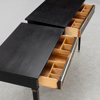 A pair of late Gustavian style tables, mid-20th century.