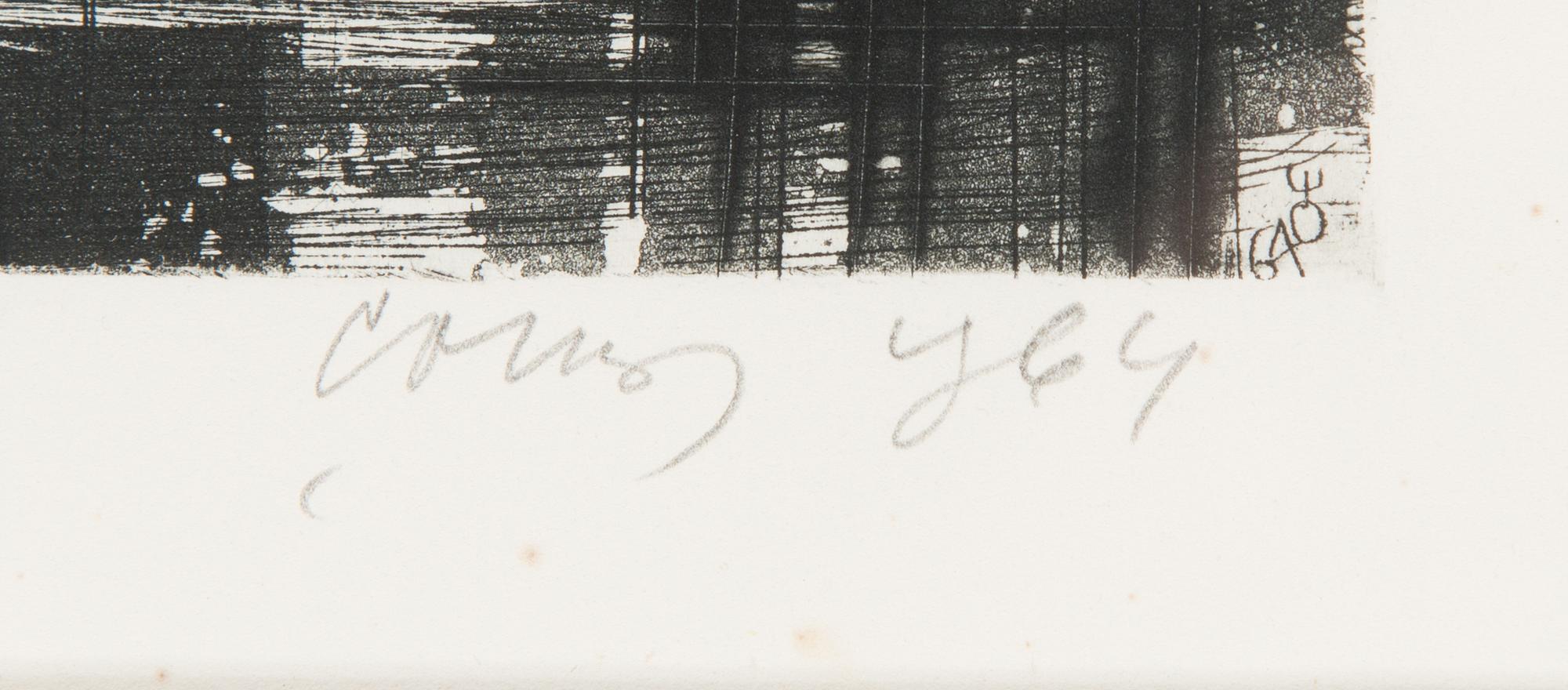 Evald Okas, etsning och akvatint, signerad och daterad 1964.