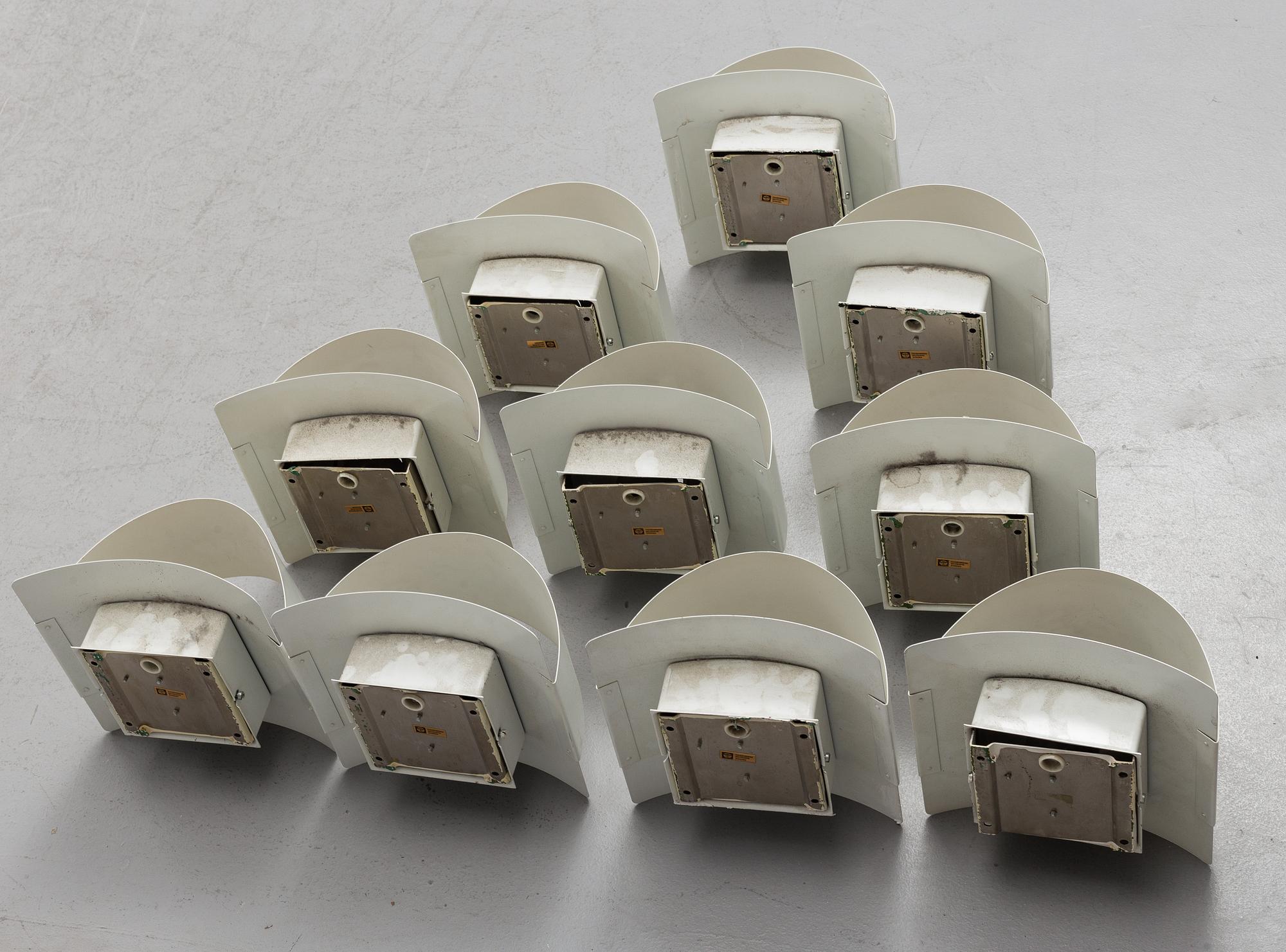 PETER CELSING, 10 " Band" wall lamps, Fagerhult och Falkenberg belysning.