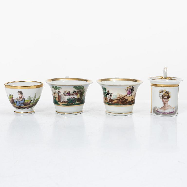 Service pieces, 12 pcs, porcelain, Empire, first half of the 19th century.