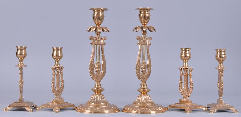 LJUSSTAKAR, 6 st, malm, Erik Jonsson, Gelbgjuteri, Skara.