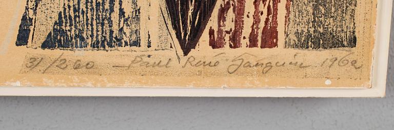 PAUL RENÉ GAUGUIN, träsnitt, signerad och daterad 1962, numrerad 31/260.