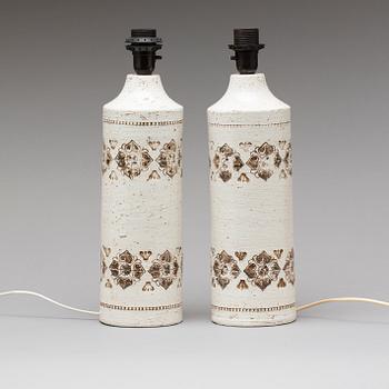 A PAIR OF BITOSSI TABLE LAMPS.
