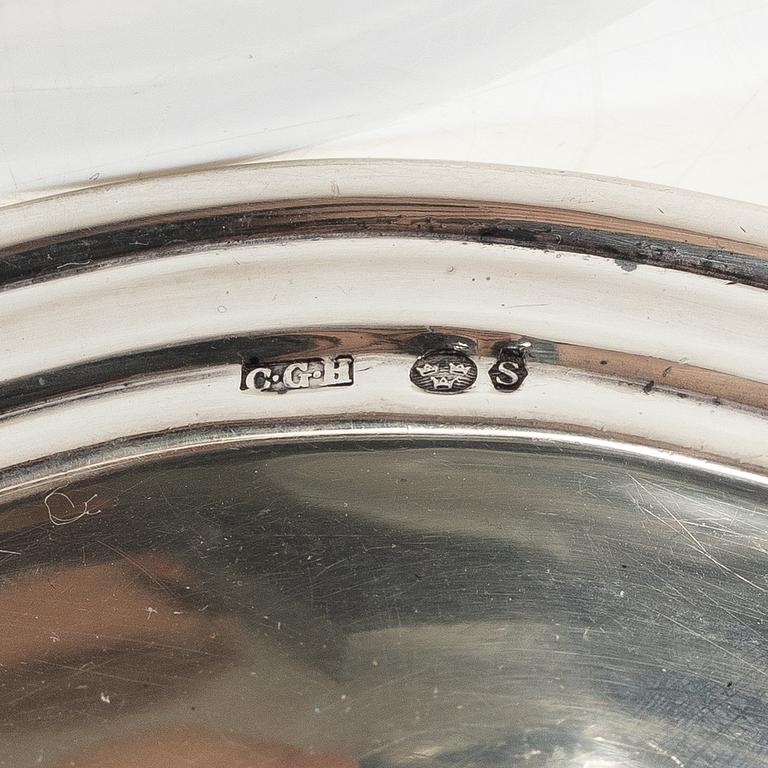 Two silver dishes and a bowl, silver, including with mark of A Michelsen, Denmark 1929.